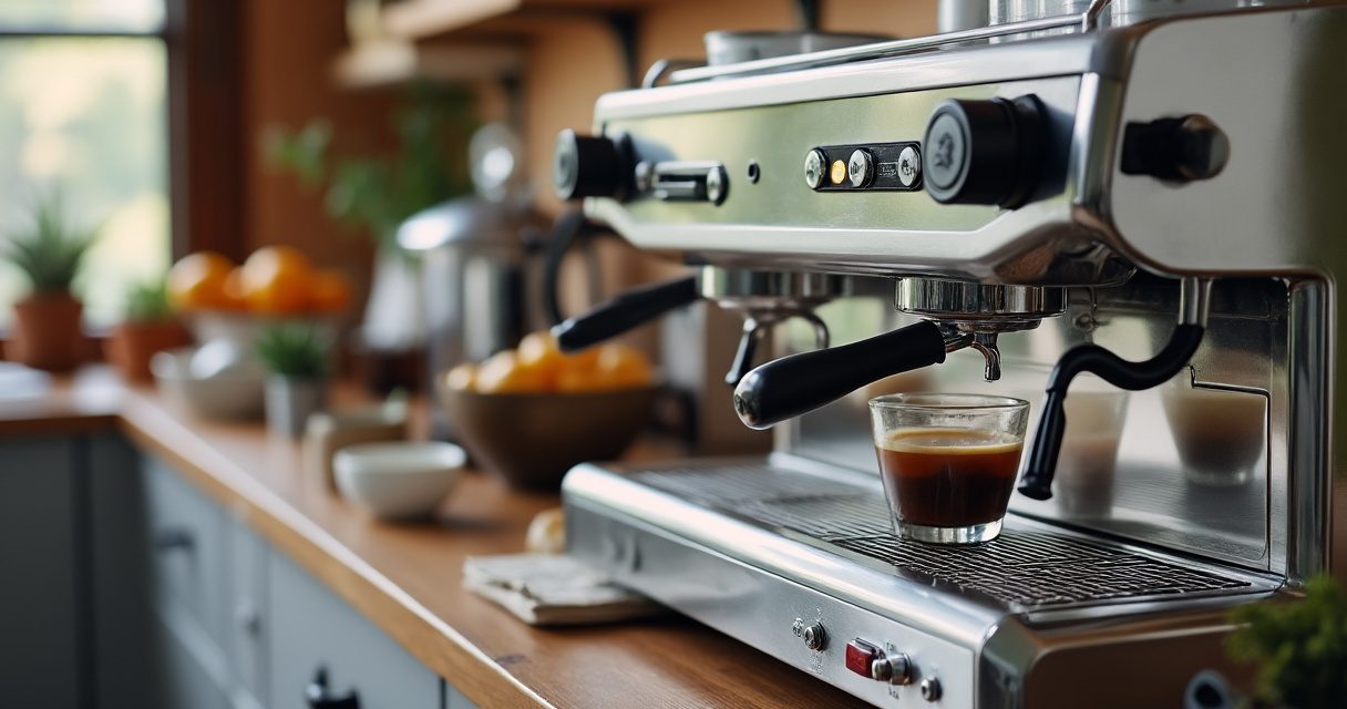 Kaffeemaschine wird mit Entkalker gereinigt