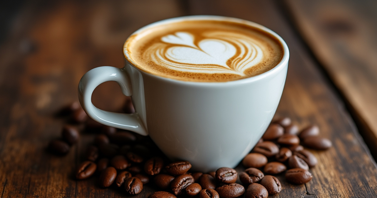 Frisch gebrühter Americano mit Crema in einer weißen Tasse